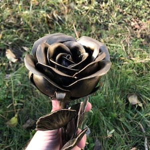 Forged rose, metal rose, 6th anniversary gift, iron anniversary, metal flower, 11th anniversary, 6 wedding anniversary, anniversary gift