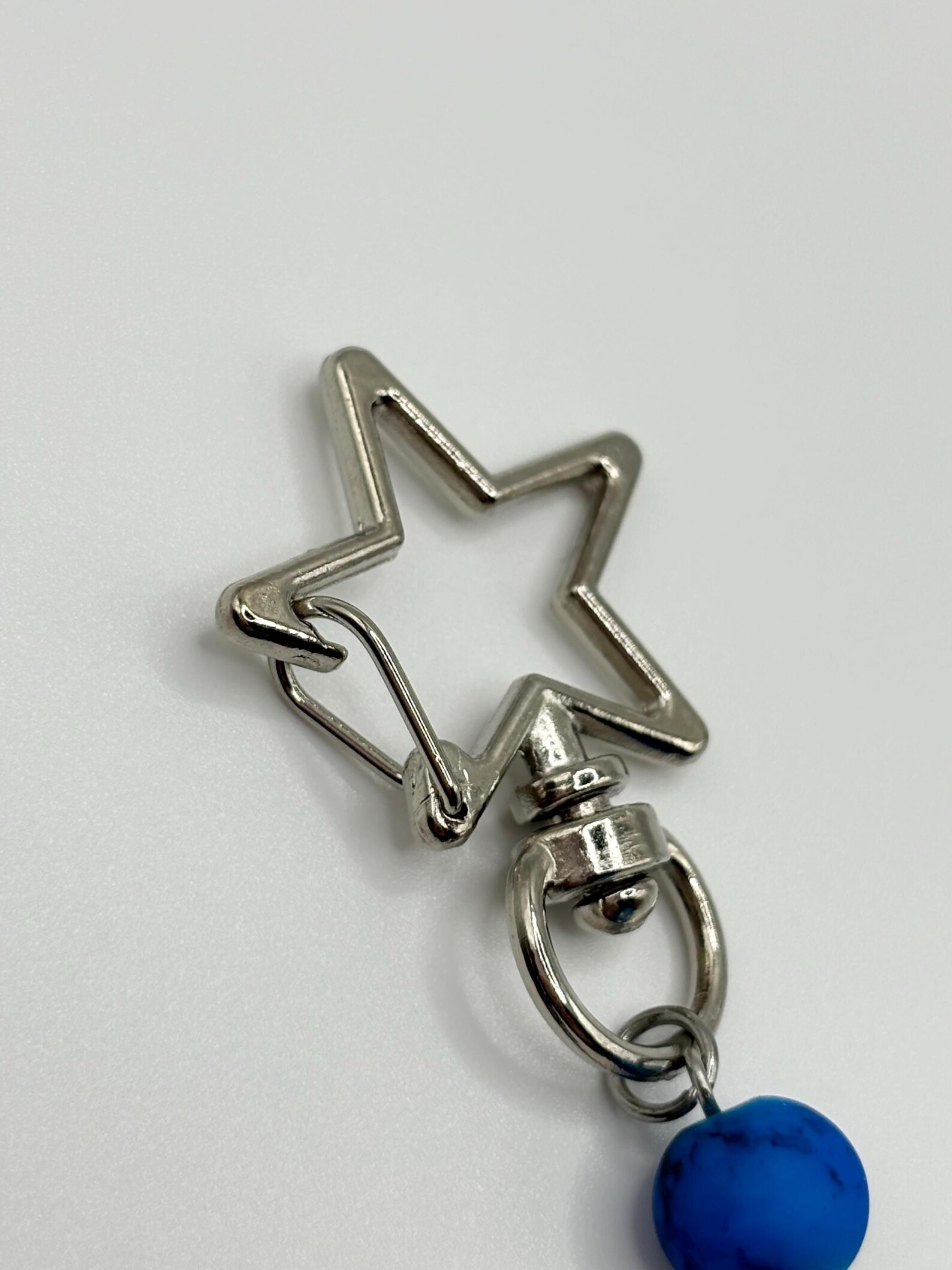 Silly Fish Keychain Fish Bag Keychain Handmade With Blue Beads and Star Shaped Clasp Over 3 ...