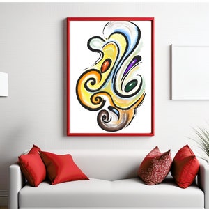 Instant Download |Modern Colorful Abstract Office Wall Art| Holiday Gift |Vibrant Contemporary Art| Whimsical| Multicolor |Gift for Daughter