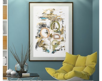 Impresión de arte abstracto colorido: Decoración de pared moderna (Descarga digital)