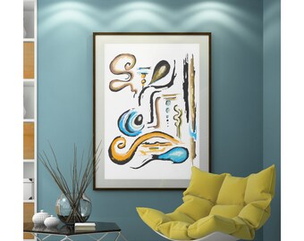 Impresión artística abstracta audaz: Decoración de pared moderna y colorida (descarga digital)