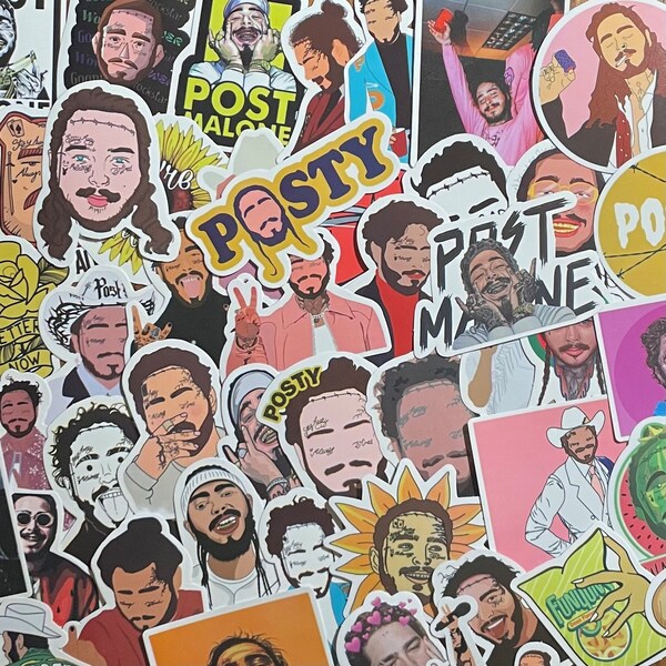 Post Malone Sticker Pack, Random Stickers, Waterproof Laptop, Water bottle, Vinyl Posty Stickers, Graffiti, Singer, Decoration, Journal