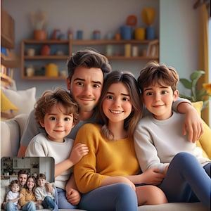 Family Portraits, Custom Cartoon Pixar Style Portrait from Photo, Digital 3D Portrait, Become a Pixar Character, Valentine Day Couple Gift