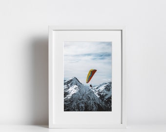 Parapente | Digital Download Wall Art | Alpes Print | Type Poster | FineArt Print | Fine Art Poster | Travel Photography