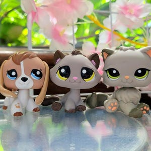 LPS Littlest Pet Shop Beagle Kitten Persian Cat Hasbro Authentic