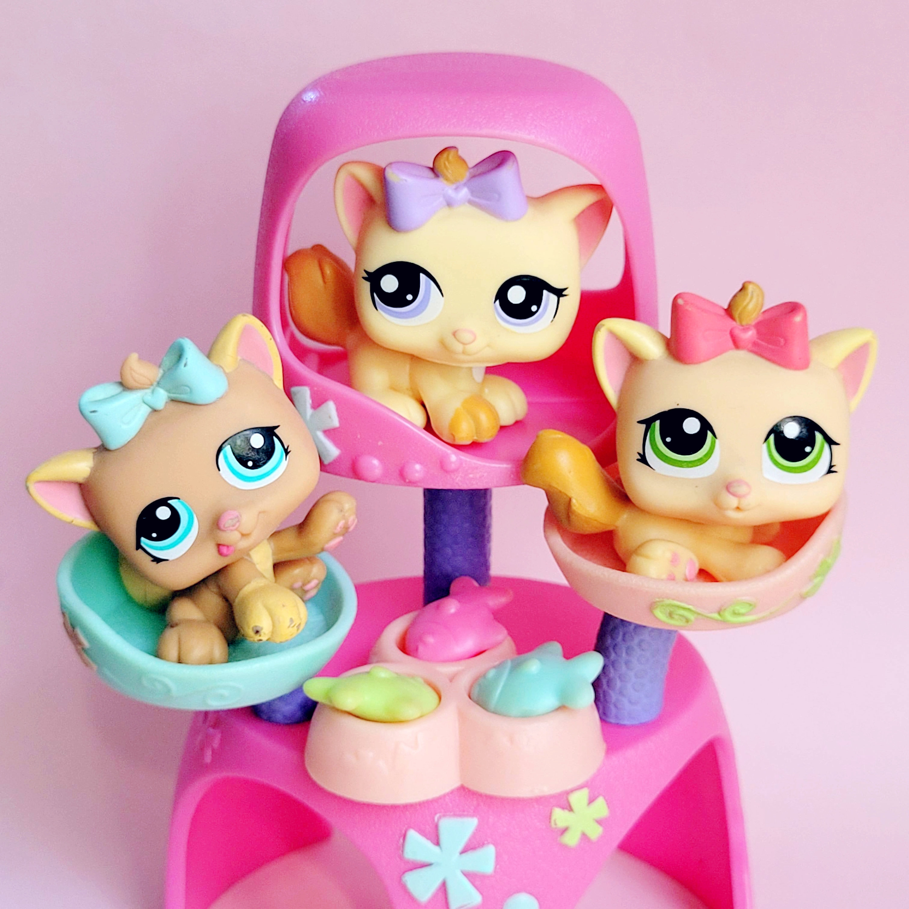 LPS Littlest Pet Shop Complete Triplets Set - Kitten Cats #1335