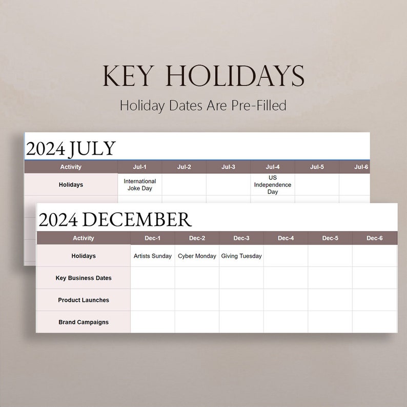 2024 Marketing Calendar Daily Multi Channel Strategy Campaign Planning