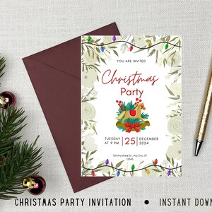 Christmas Party Invitation, Christmas Party Invite, Christmas Party Printable, Holiday Party Invitation, Christmas Invitation Download