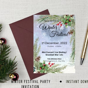 Editable Christmas Party Invitation Christmas Party Invite Christmas Party Printable Holiday Party Invitation Christmas Invitation template