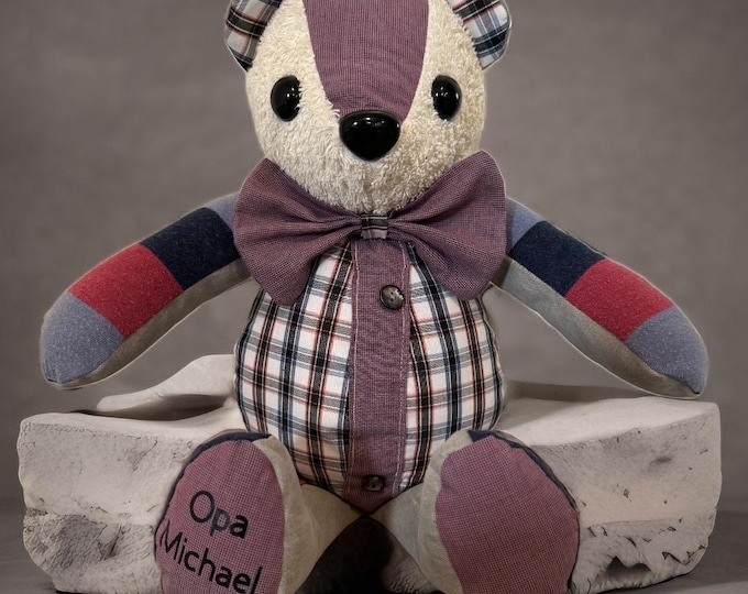 Handmadebear / Memorybear Personalized, memory bear 24 cm or 34 cm / also with birth weight / Weighted Memory Bear • Memory bear
