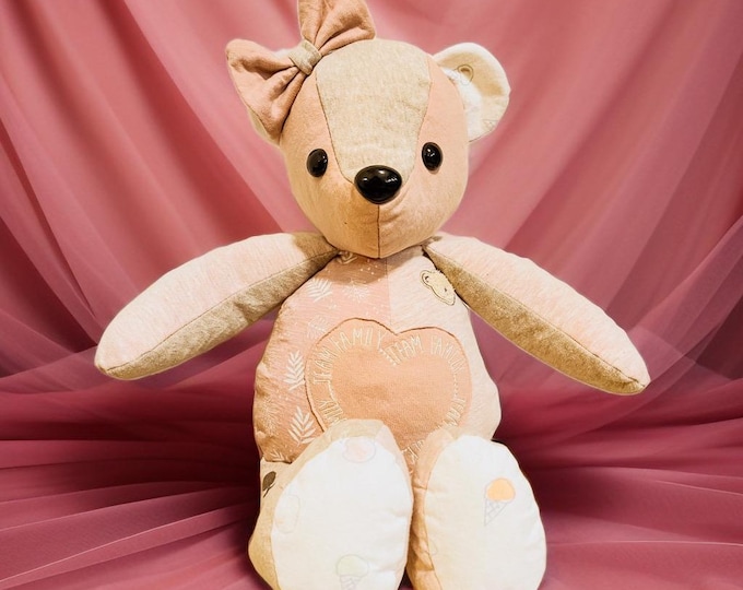 Memory Bear • Keepsake teddy made from clothing • 24 cm or 34 cm • Personalized • Birth weight possible • Keepsake bear