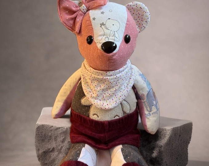 Handmadebear / Memorybear Personalized, memory bear 24 cm or 34 cm / also with birth weight / Weighted Memory Bear • Memory bear