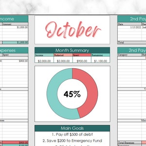 Simple Monthly Budget Template | Instant Download