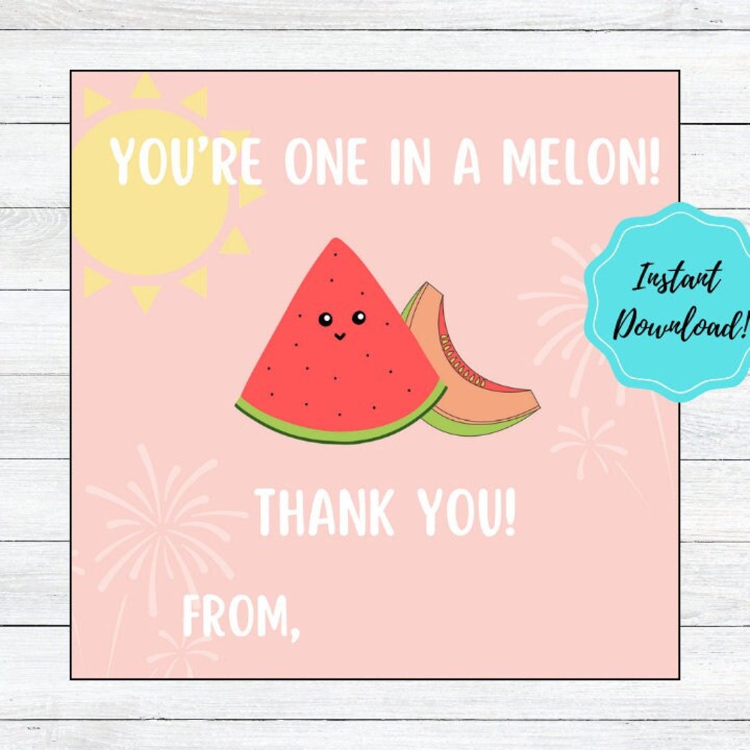 Watermelon Thank You Note | Easy Printable | Instant Download | Design ...