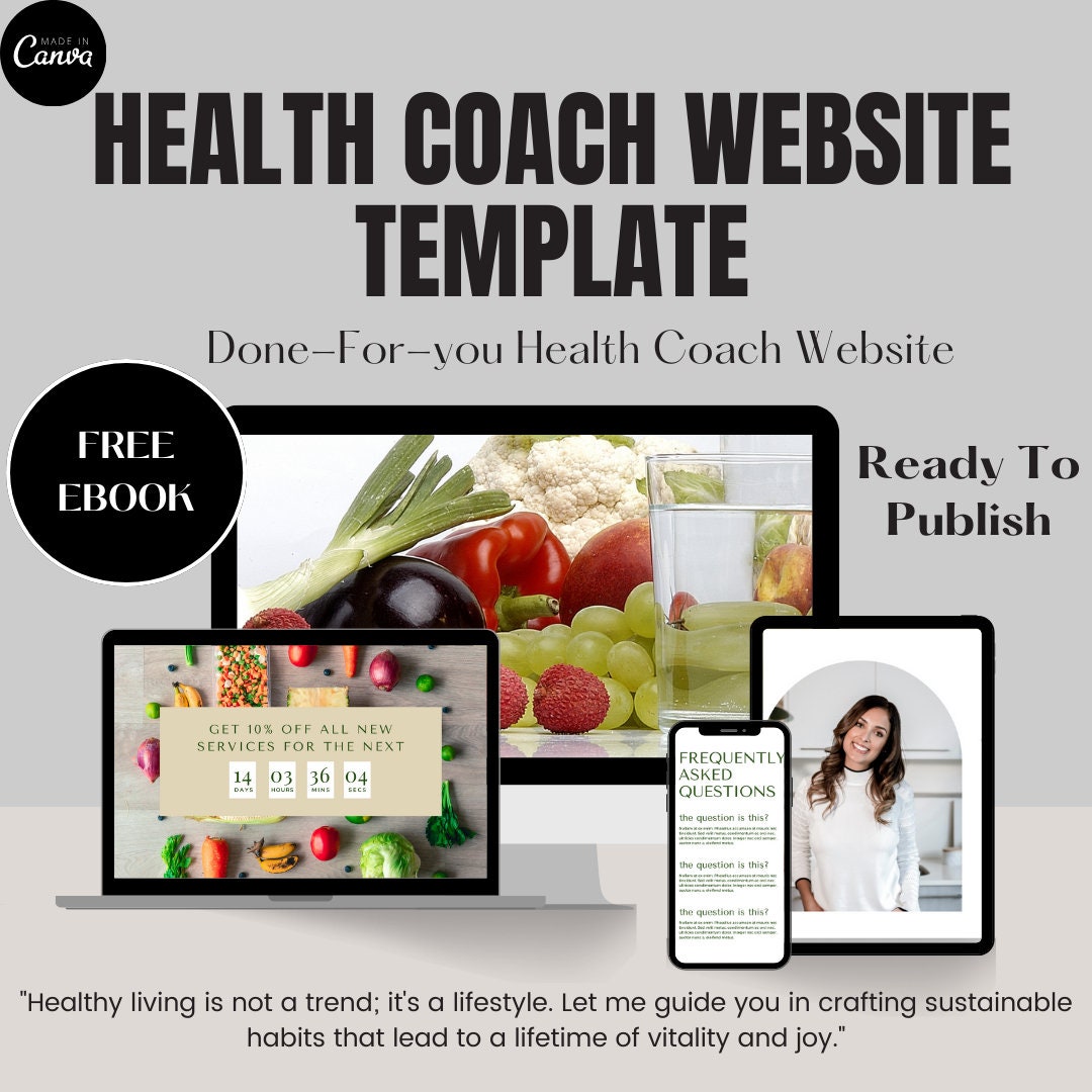 Health Coach Website Canva Template Wellness Coach Website Template Health Coach Website Canva Template Wellness Coach Website Template