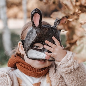 Maschera di cartapesta coniglio, maschera coniglietto, maschera animale, maschera per bambini, maschera per adulti