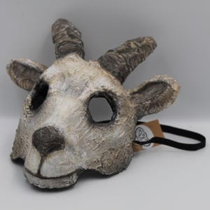 Maschera di cartapesta di capra, maschera di capra, maschera da festa, maschera di animale