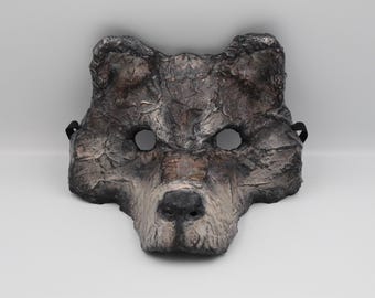wolf mask. paper mache mask. Carnival