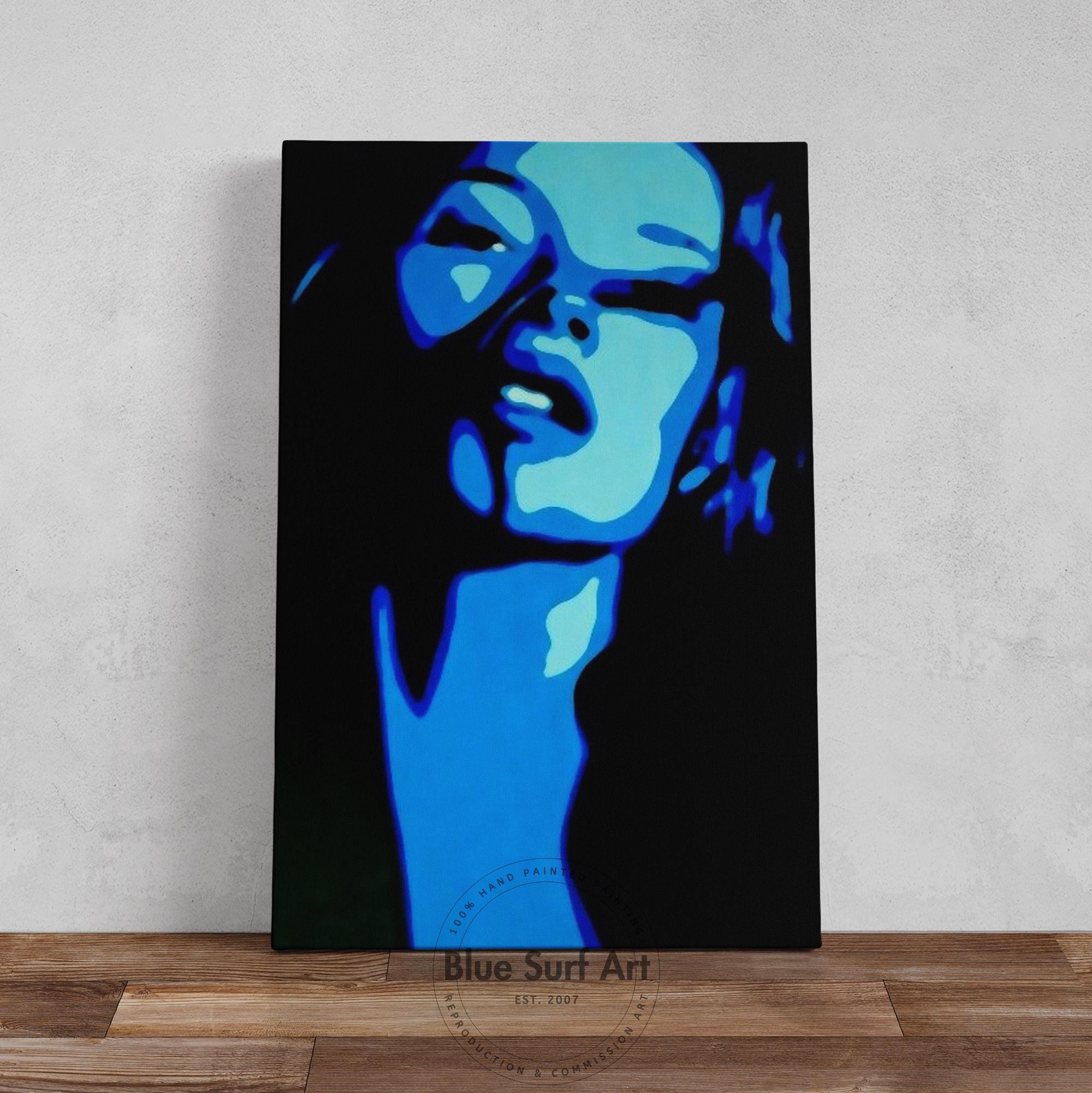 90s Supermodel Pop Art: Hand-painted Oil Canvas - Fashion Icon