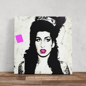 Retro Jazz Soul Pop Art Canvas – Iconic Diva-Inspired Wall Art in Vintage Style, Hand-Painted Oil on Canvas