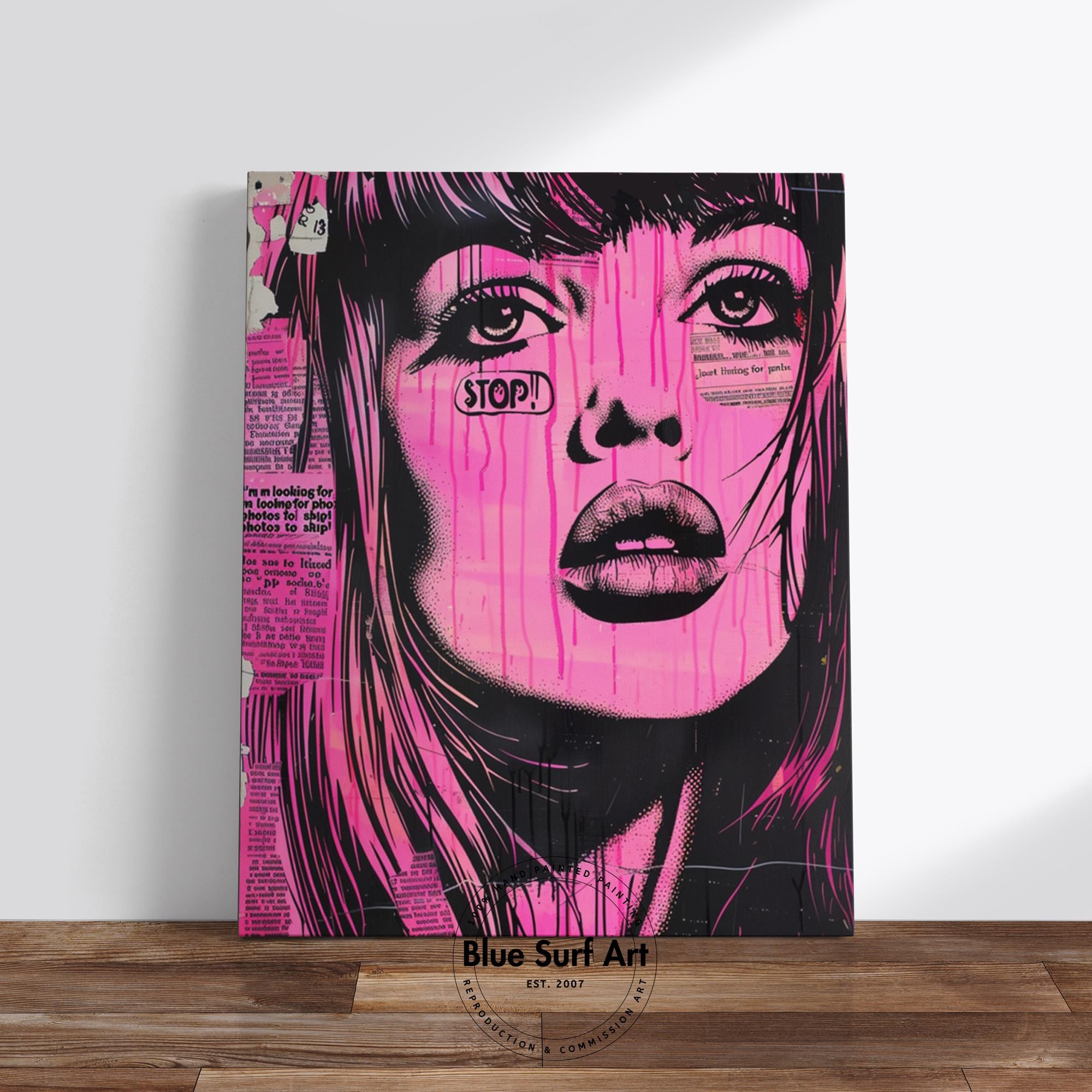 アーバングラフィティポートレート：手描きの油絵またはストリート 