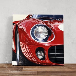 Red Sports Car Oil Painting | Hand-Painted Canvas Wall Art | Made to Order | Masculine Decor | Gift for Car Enthusiast