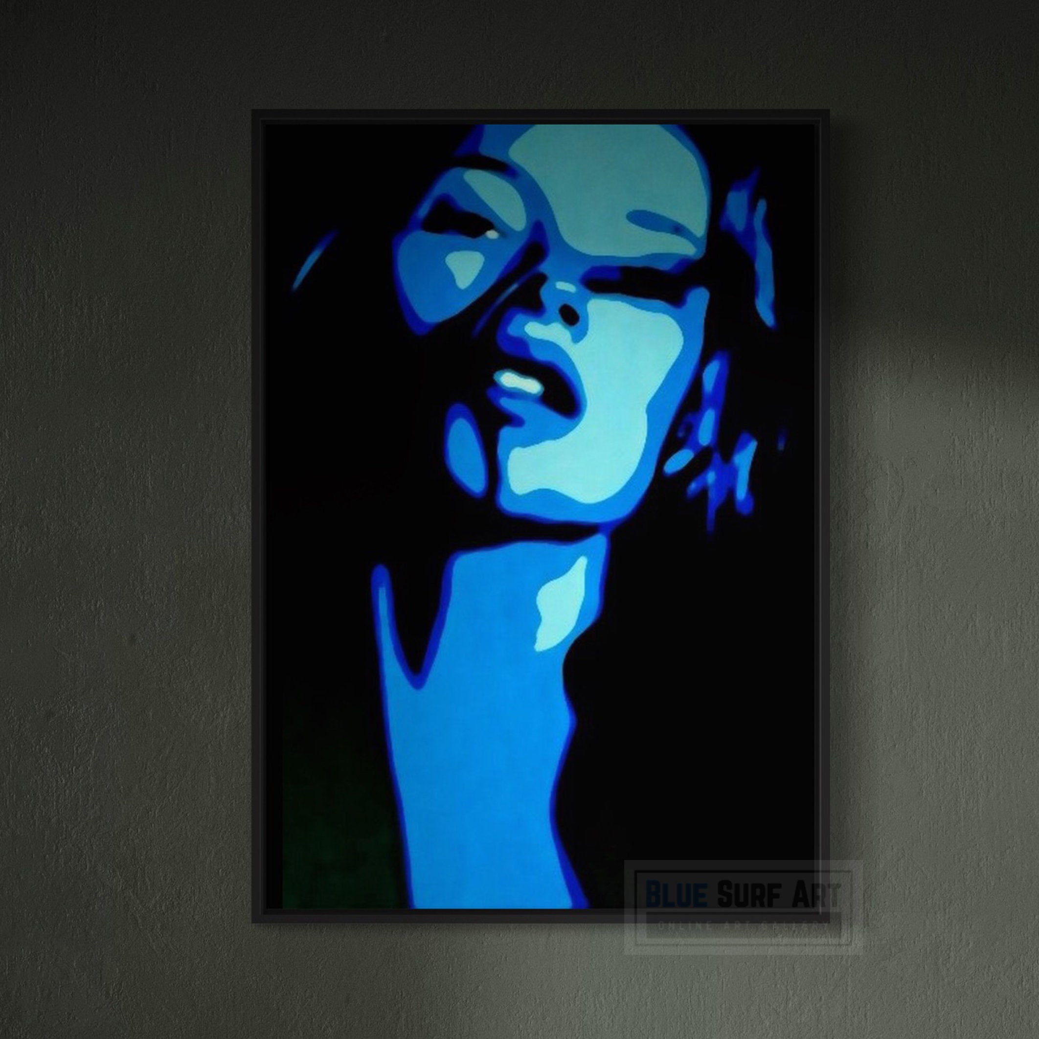 90s Supermodel Pop Art: Hand-painted Oil Canvas - Fashion Icon