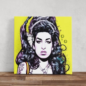 Retro Jazz Soul Pop Art Canvas – Iconic Diva-Inspired Wall Art in Vintage Style, Hand-Painted Oil on Canvas