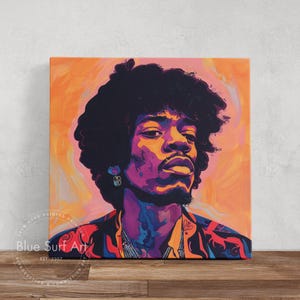 Jimi Hendrix Hand-Painted Oil on Canvas Custom Oil on Canvas or Prints Rock Music Legendary Wall Art