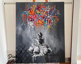 Graffiti Heart Painting | Street Art Canvas, Pop Art Decor