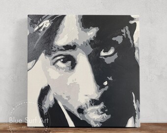 90s Hip Hop Inspired Pop Art Portrait: Hand-Painted Oil on Canvas