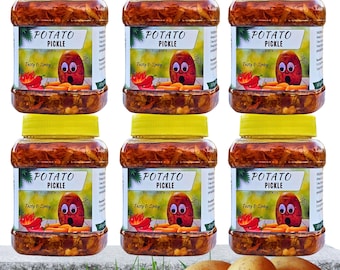 Set of 6 Handmade Spicy Potato Pickle (250g)| No Preservative | No additive | Bhagya's Recipe