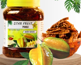 Set of 4 Handmade Spicy Starfruit Pickle (250g)| No Preservative | No additive | Bhagya's Recipe