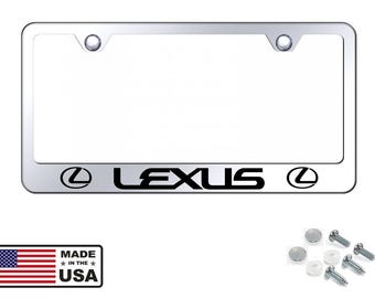 Lexus laser engraved mirror stainless steel license plate frame