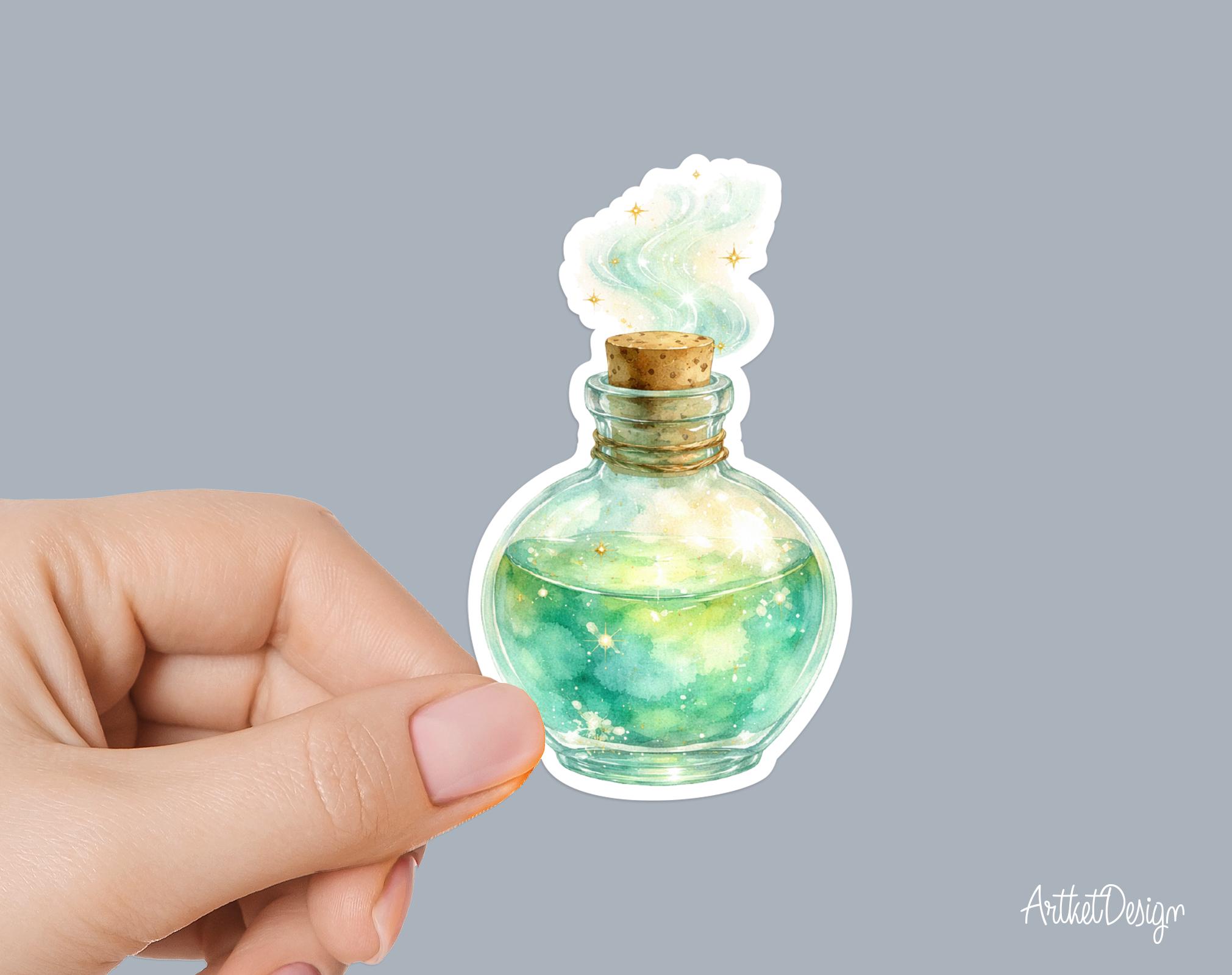 Magic Potion Bottle Sticker Watercolor Fantasy Potion Vinyl Decal Cute ...