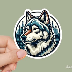 Wolf Sticker – Majestic Wildlife Decal – Nature Vinyl Art for Laptop & Car