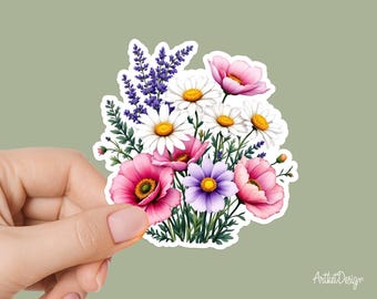 Wildflowers Sticker – Beautiful Vinyl Decal for Laptops, Water Bottles, Journals