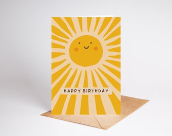 Sunshine, Bright, Happy Birthday Card, For Child, Friend, Him, Her