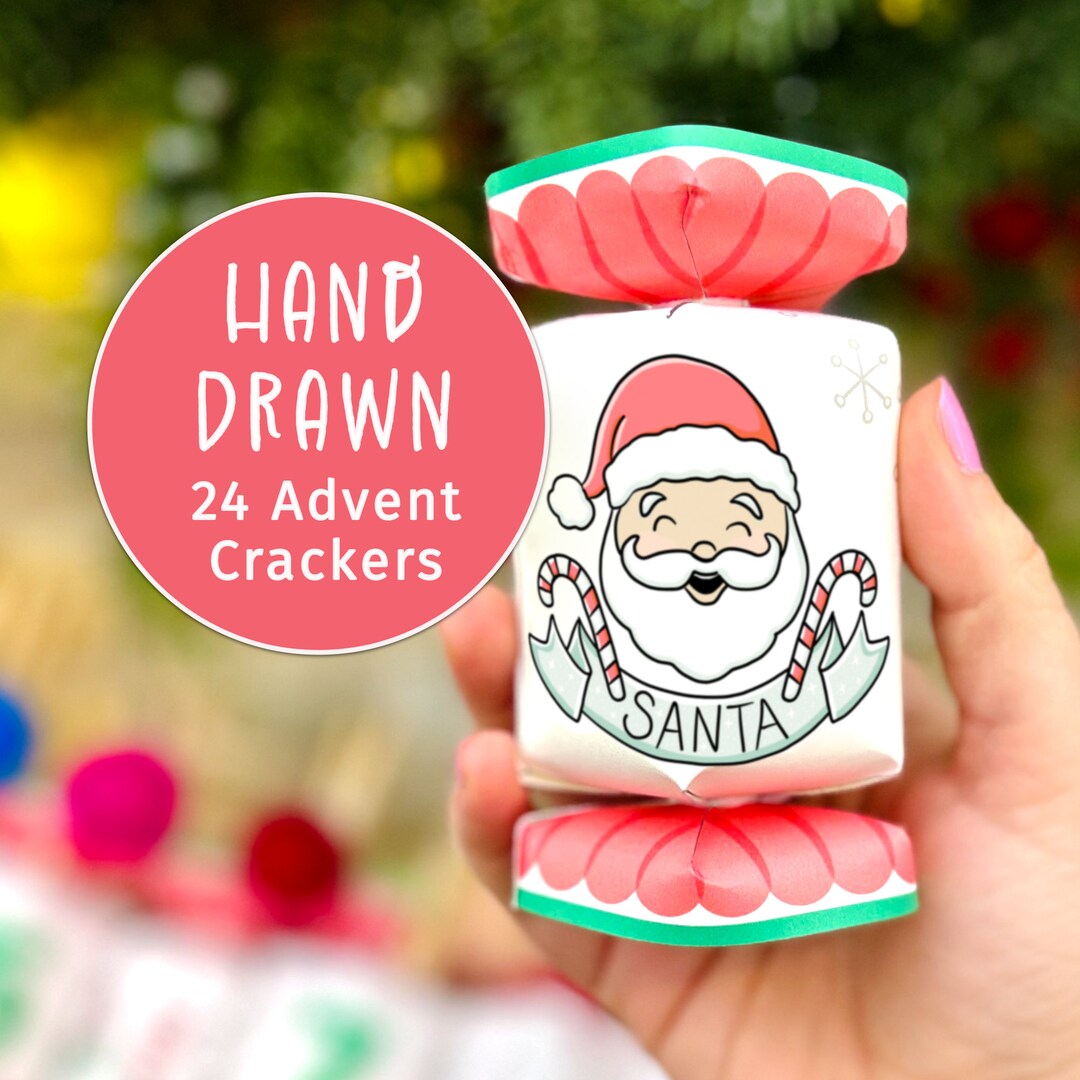 24 Advent Calendar Crackers Family Christmas Countdown Etsy