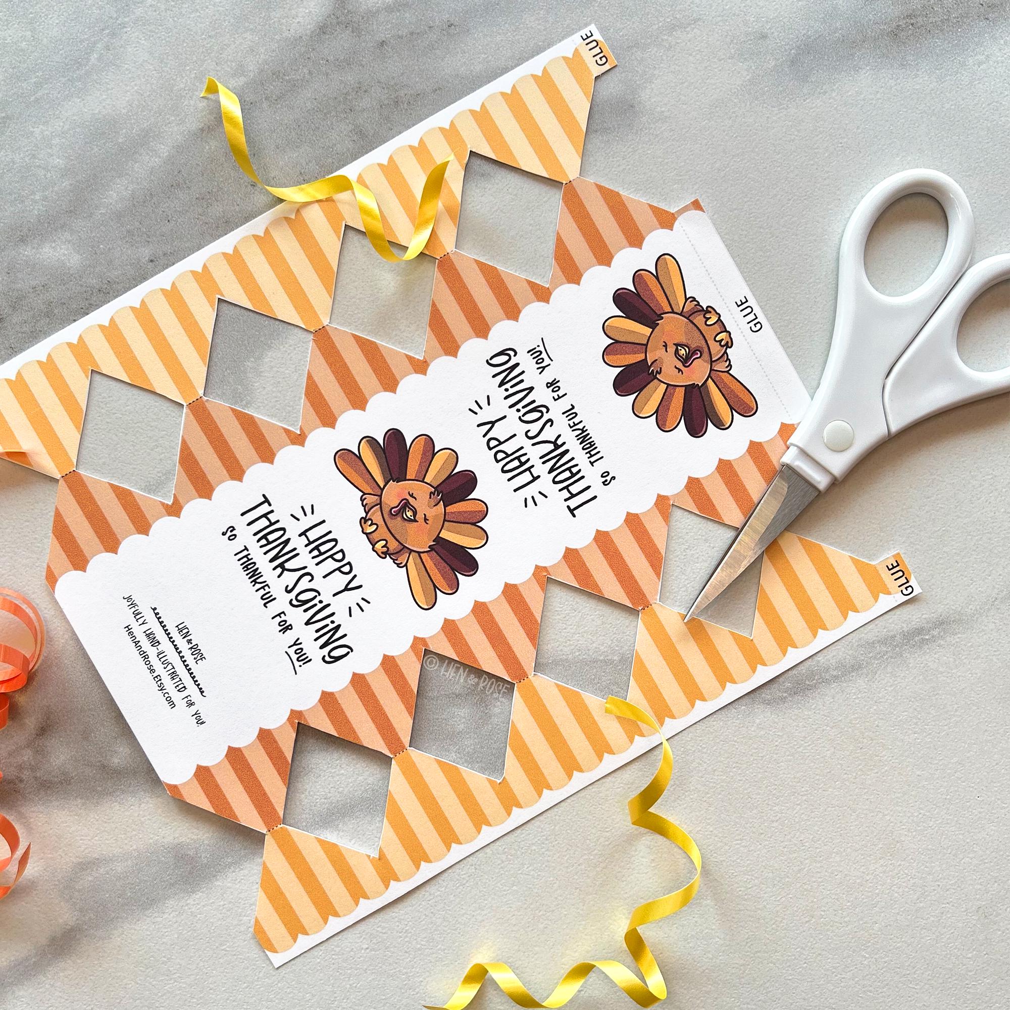 Thanksgiving Treat Box Printable, Turkey Dinner Cracker Template, Kid ...