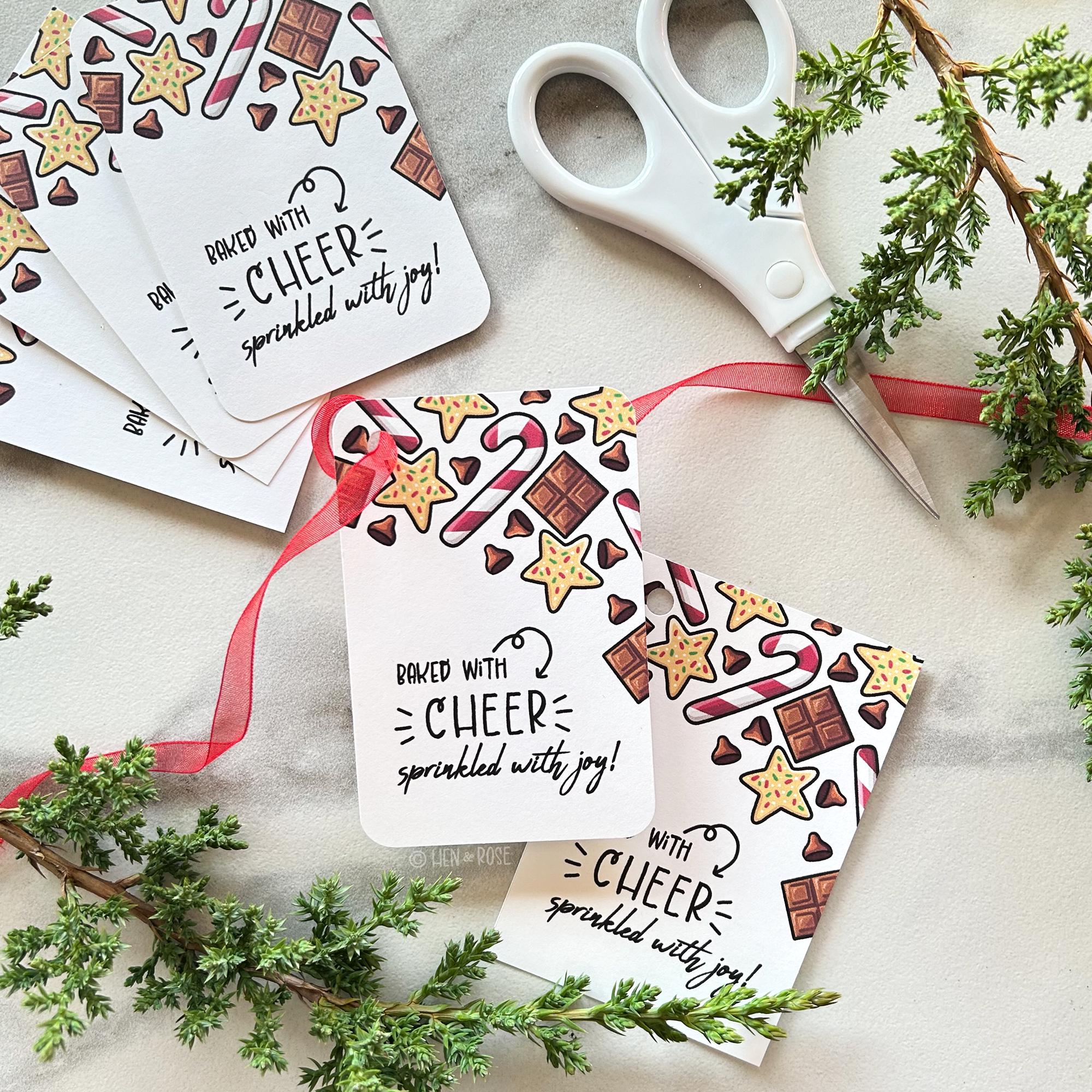 Baked With Cheer Holiday Gift Tag, Candy Treats Printable Card ...