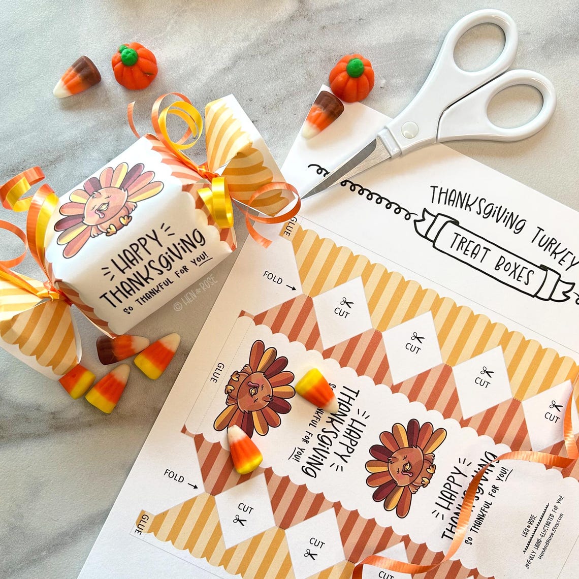 Thanksgiving Treat Box Printable, Turkey Dinner Cracker Template, Kid ...
