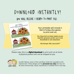 Roll A Turkey Dice Game Printable - Il 300x300.6298627798 Czex 