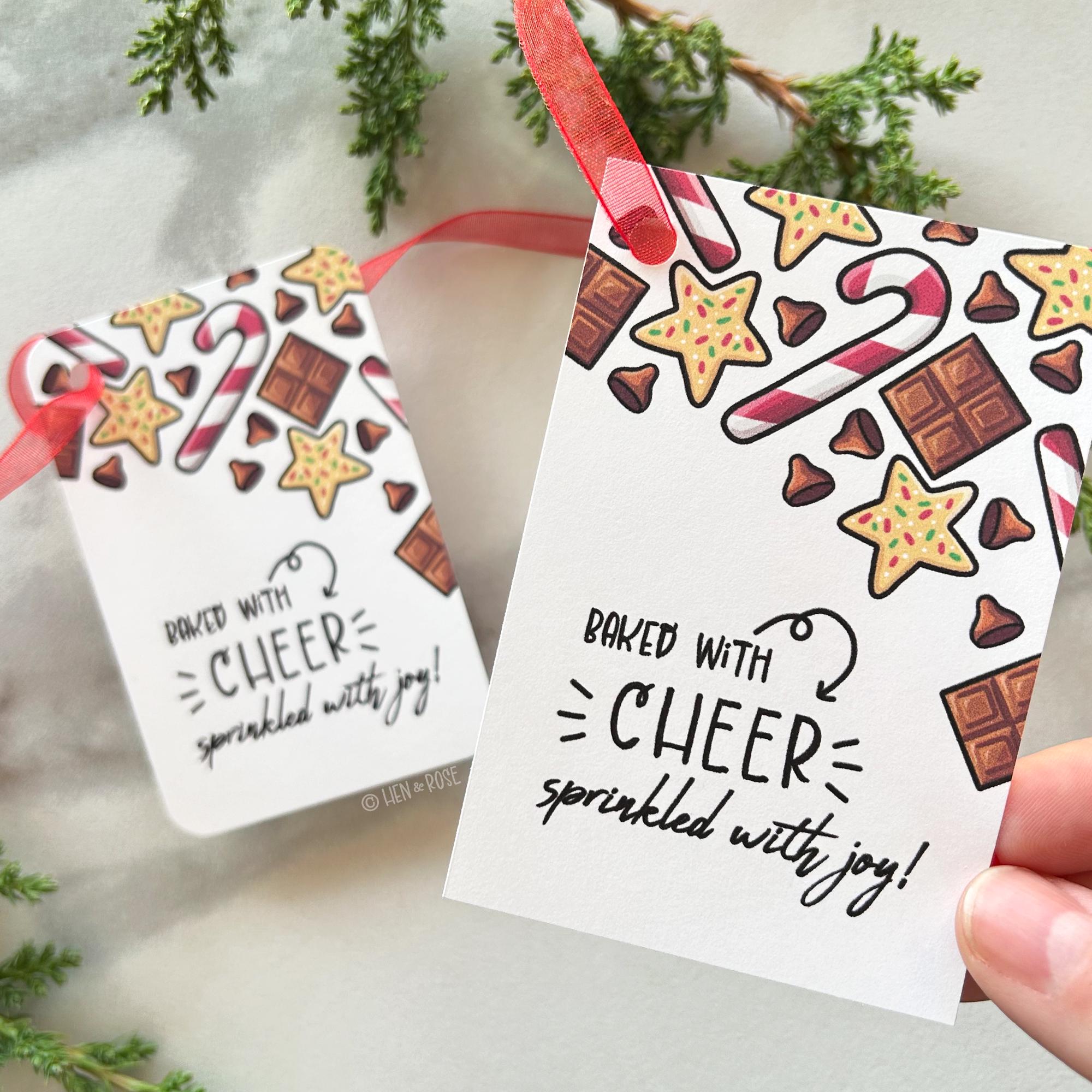 Baked With Cheer Holiday Gift Tag, Candy Treats Printable Card ...