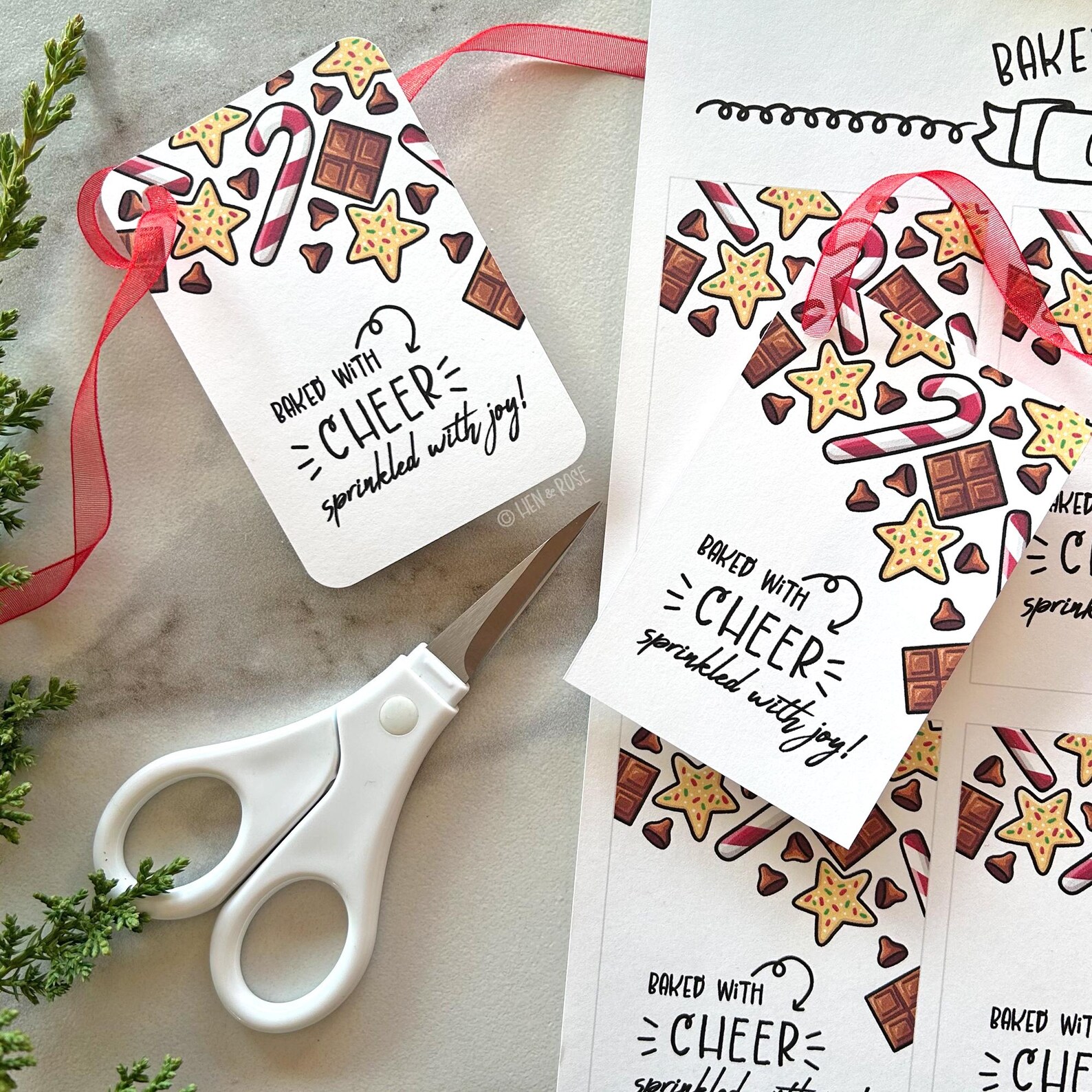 Baked With Cheer Holiday Gift Tag, Candy Treats Printable Card ...