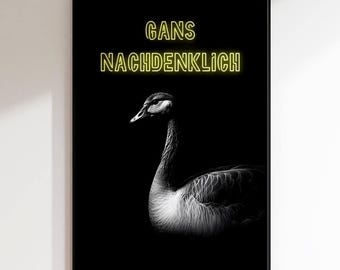 Funny wall art as a poster print, canvas, acrylic glass & aluminum Dibond – Goose Humorous animal art for your home