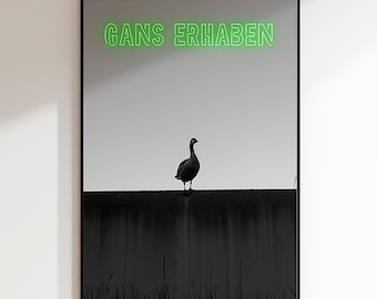 Funny wall picture as poster print, canvas, acrylic glass & aluminum dibond – Goose Humorous animal art for your home