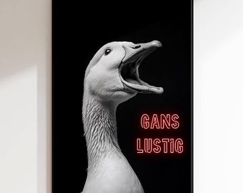 Funny wall art as a poster print, canvas, acrylic glass & aluminum Dibond – Goose Humorous animal art for your home