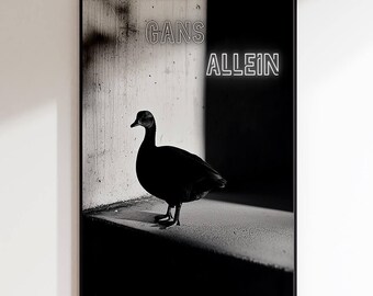 Funny wall art as a poster print, canvas, acrylic glass & aluminum Dibond – Goose Humorous animal art for your home