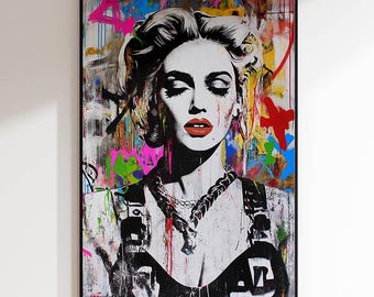 Street Art "Madonna" Art Poster | Wall Decor | Canvas, Acrylic Glass, Alu-Dibond (without frame)